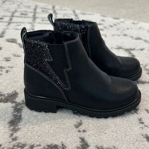Lands' End Black Boots with Glitter Accent